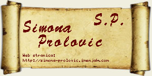 Simona Prolović vizit kartica